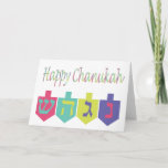 Happy Chanukah-kaart Feestdagen Kaart<br><div class="desc">Gelukkig Wenskaart van Chanoeka met droesels. Volledig aanpasbaar en aanpasbaar!</div>