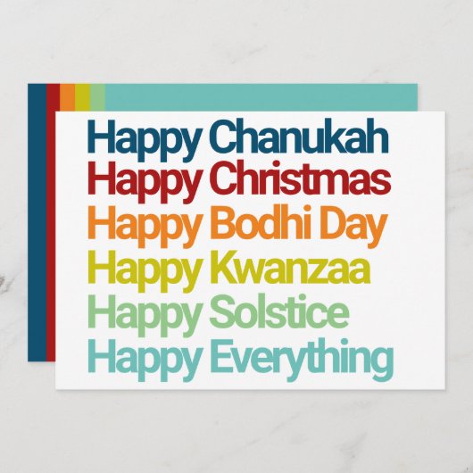 Happy Chanukah-kerstfeestdag Alles Kaart (Voorkant / Achterkant)