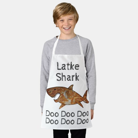 Happy Chanukah Latke Shark Schort (Gedragen)