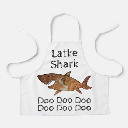 Happy Chanukah Latke Shark Schort (Voorkant)