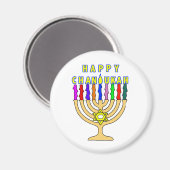 Happy Chanukah Lights Magnet (Voorkant / Achterkant)