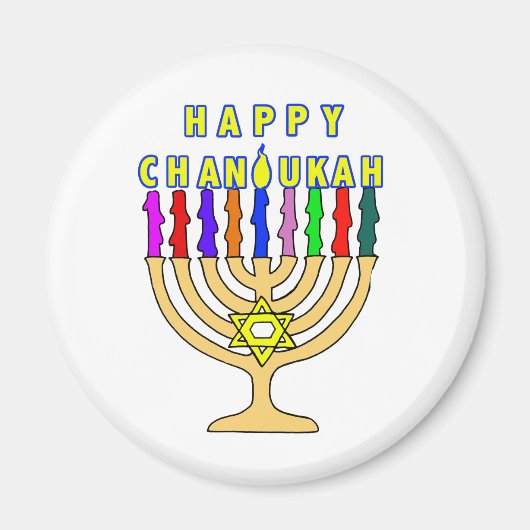 Happy Chanukah Lights Magnet (Voorkant)