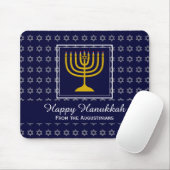 HAPPY CHANUKAH Love Joy Peace BLUE Hebreeuws Muismat (Met muis)