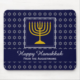 HAPPY CHANUKAH Love Joy Peace BLUE Hebreeuws Muismat