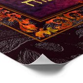 Happy Chanukah Menorah Oranje Red Baroque Painting Poster (Hoek)