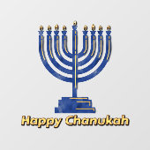 Happy Chanukah Menorah Raamsticker (Vel)