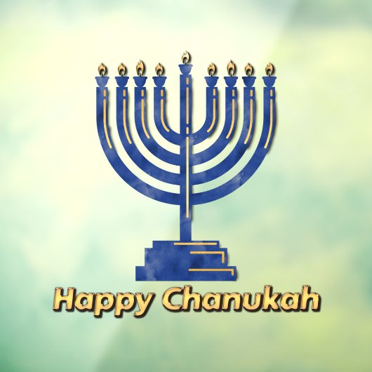 Happy Chanukah Menorah Raamsticker (Vel 3)