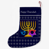HAPPY CHANUKAH | Menorah Ster van David Dreidel Kleine Kerstsok (Achterkant)