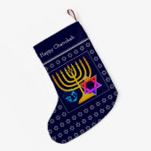 HAPPY CHANUKAH | Menorah Ster van David Dreidel Kleine Kerstsok (Achterkant (Hangend))