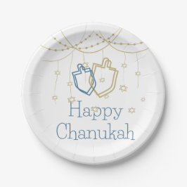 Happy Chanukah Papier Borden Papieren Bordje