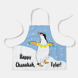 Happy Chanukah Penguin Apron Schort