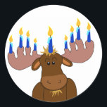 Happy Chanukah Sticker<br><div class="desc">Sticker voor geschenken,  kaartzegels of decoraties - aanpassen met de naam van het kind,  het jaar of uw keuze van de groet.</div>