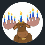 Happy Chanukah Sticker<br><div class="desc">Sticker voor geschenken,  kaartzegels of decoraties - aanpassen met de naam van het kind,  het jaar of uw keuze van de groet.</div>