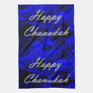 Happy Chanukah Swirls Theedoek