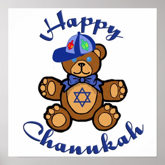 Happy Chanukah Teddy Bear Poster (Voorkant)