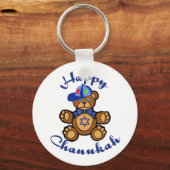 Happy Chanukah Teddy Bear Sleutelhanger (Voorkant)