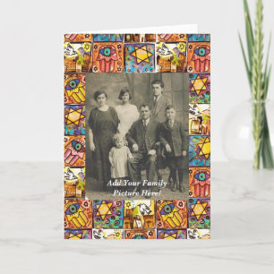 Happy Chanukkah - Sterrennacht Israel Ivory Card Feestdagen Kaart