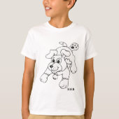 Happy Charcoal Pencil Dog Art Tekening Kinderen T-shirt (Voorkant)