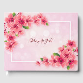 Happy charry roze bruiloft gastenboek (Voorkant)