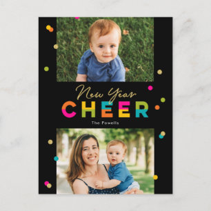 Happy Cheer Colorful Bright Nieuwjaar Briefkaart