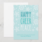 Happy Cheer Peace Feestdagenkaart (Voorkant / Achterkant)