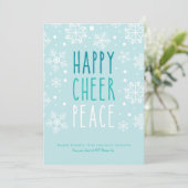 Happy Cheer Peace Feestdagenkaart (Staand voorkant)