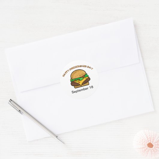 Happy Cheeseburger Day Stickers (Envelop)