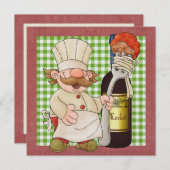 Happy Chef Invitation Kaart (Voorkant / Achterkant)