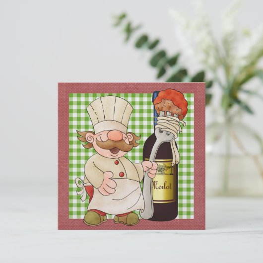 Happy Chef Invitation Kaart (Staand voorkant)