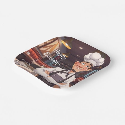 Happy Chef Papieren Bordje (Gebogen)