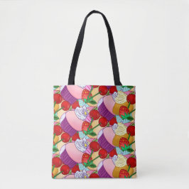 Happy Cherry Fruit Cupcake Muffin Sweet Snoep Tote Bag