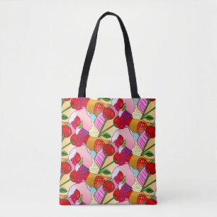 Happy Cherry Fruit Cupcake Muffin Sweet Snoep Tote Bag