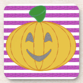 Happy Chic Modern Orange Pumpkin Purple Geometric Bier Onderzetter