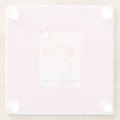 Happy Chic Pink Flamingo Glazen Onderzetter (Achterkant)