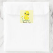 Happy Chick dank je Vierkante Sticker (Tas)