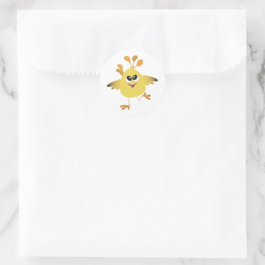 Happy Chick Ronde Sticker (Tas)