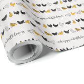 Happy Chicken Country Boerderij Animal Pattern Cadeaupapier (Rol Hoek)
