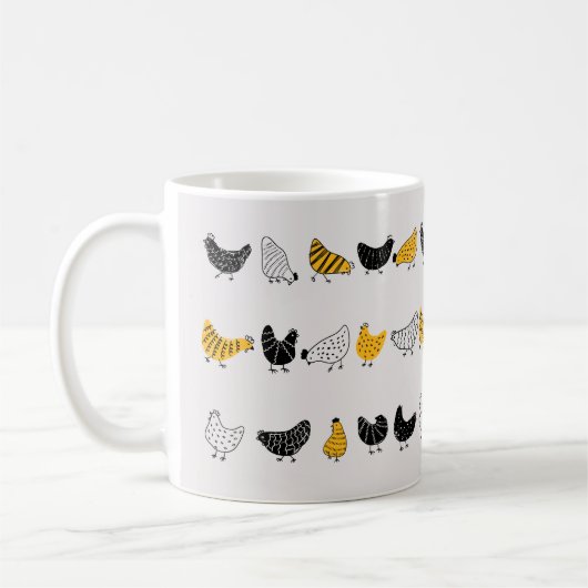 Happy Chicken Country Boerderij Animal Pattern Koffiemok (Links)