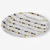 Happy Chicken Country Boerderij Animal Pattern Papieren Bordje (Gekanteld)