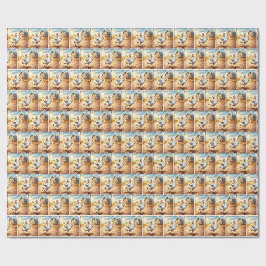 Happy Chicken Dancing Cadeaupapier (Vlak)