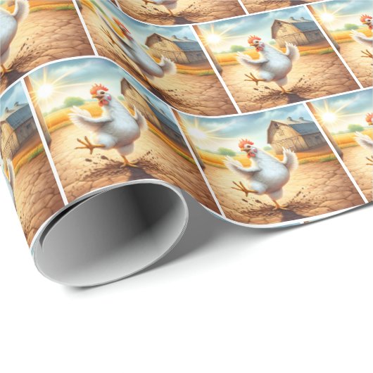 Happy Chicken Dancing Cadeaupapier (Rol Hoek)