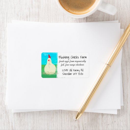 Happy chicken free range boerderij eggs visitekaar etiket (Insitu)
