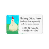 Happy chicken free range boerderij eggs visitekaar etiket (Voorkant)