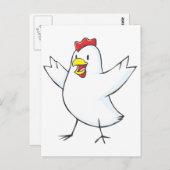 Happy Chicken Hen Cartoon Briefkaart (Voorkant / Achterkant)