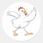 Happy Chicken Hen Ronde Sticker (Voorkant)