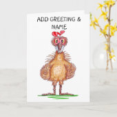 Happy Chicken Kaart (Gele Bloem)