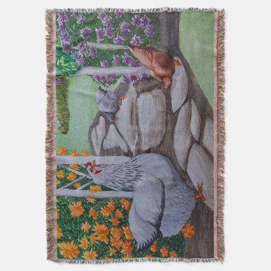 Happy Chicken Park Deken (Voorkant Verticaal)