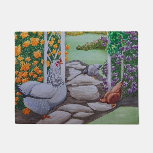 Happy Chicken Park Deurmat (Voorkant)