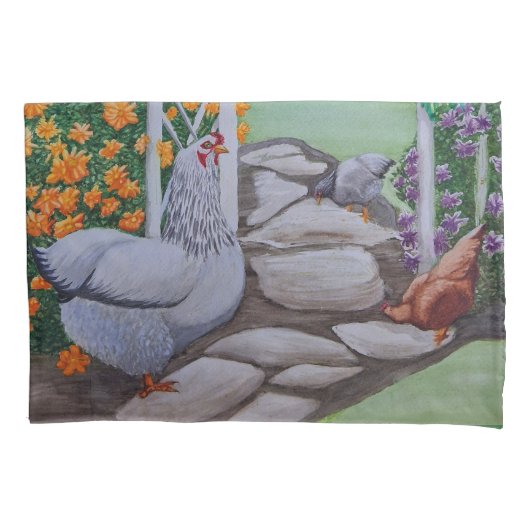 Happy Chicken Park Kussensloop (Voorkant)