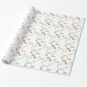 Happy Chicken Wrapping Paper Cadeaupapier (Uitgerold)